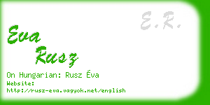 eva rusz business card